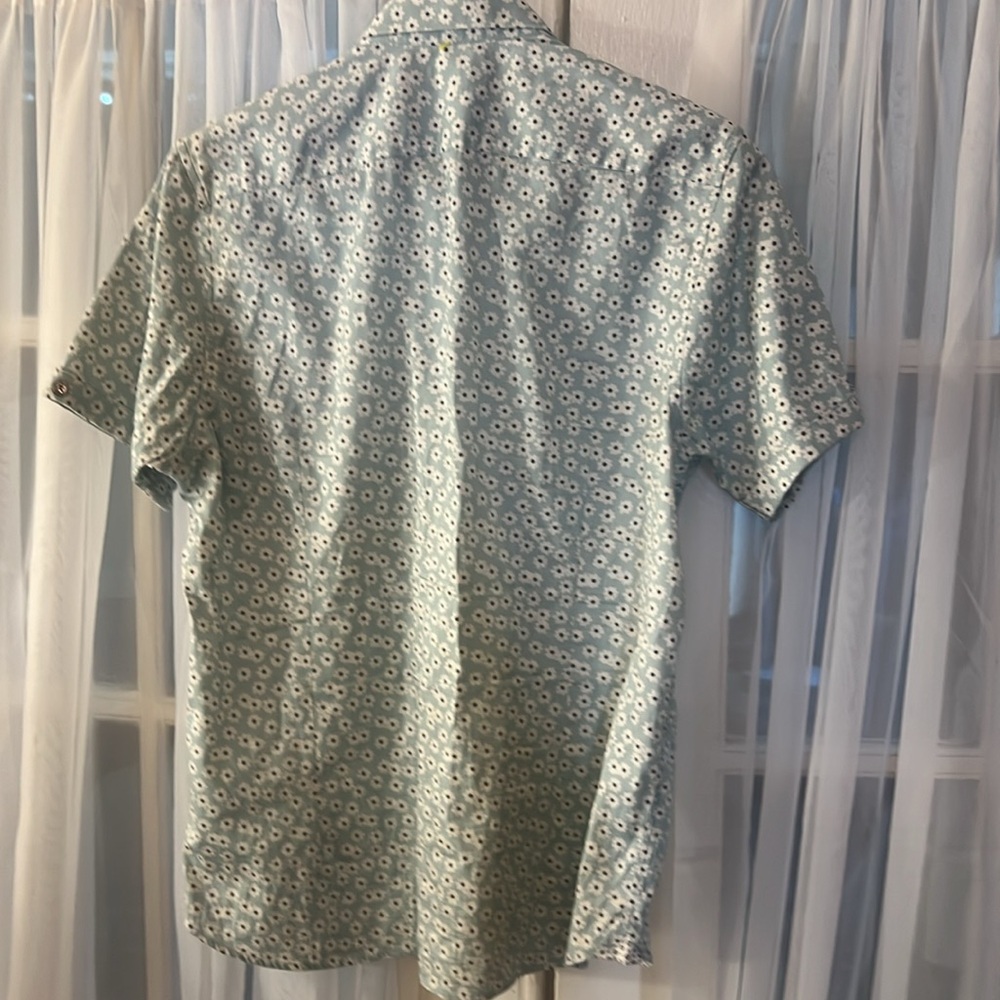 Ted Barker London Floral Geo Print Shirt Men’s Size 4 (Large) Blue - Picture 8 of 10